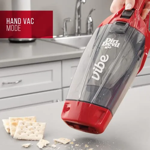 Dirt Devil Vibe 3-in-1 Vacuum Cleaner, Lightweight Corded Bagless Stick Vac with Handheld, SD20020, Red vacuum cleaner -