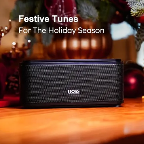 DOSS Bluetooth Speaker, SoundBox Touch Portable Wireless Bluetooth Speaker with 12W HD Sound and Bass, IPX5 Waterproof, 20H