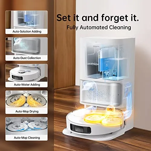 Dreametech L10s Ultra Robot Vacuum and Mop Combo, Auto Mop Cleaning and Drying, Self-Refilling and Self-Emptying Base for 60