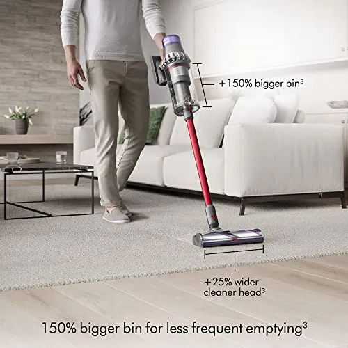 Dyson Outsize Cordless Vacuum Cleaner, Nickel/Red, Extra Large vacuum cleaner - detail shot