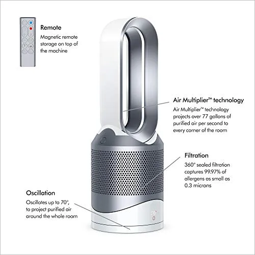 Dyson Pure Hot+Cool Link™ Purifier Heater Fan HP02 air purifier - side view