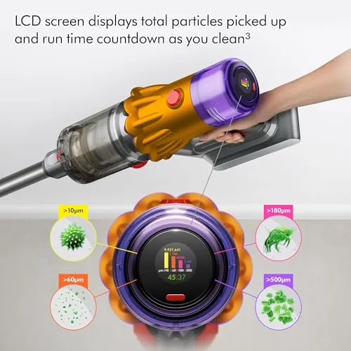 Dyson V12 Detect Slim Cordless Vacuum Cleaner,Yellow/Iron vacuum cleaner - in use