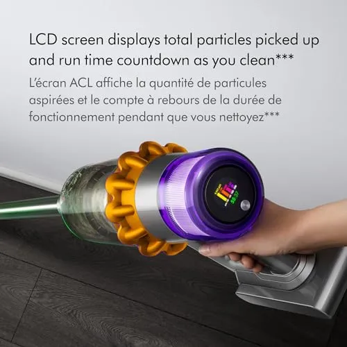 Dyson V15 Detect Cordless Vacuum Cleaner, Yellow/Nickel vacuum cleaner - alternate view