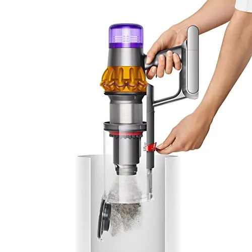 Dyson V15 Detect Cordless Vacuum Cleaner, Yellow/Nickel vacuum cleaner - side view