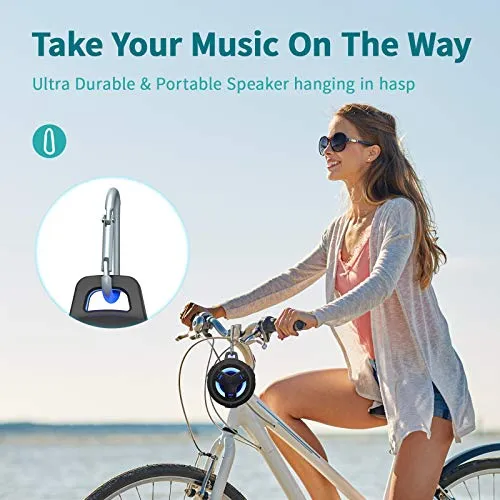 EBODA Bluetooth Shower Speaker, Portable Bluetooth Speakers, IP67 Waterproof Wireless Speaker with LED Light, Floating,