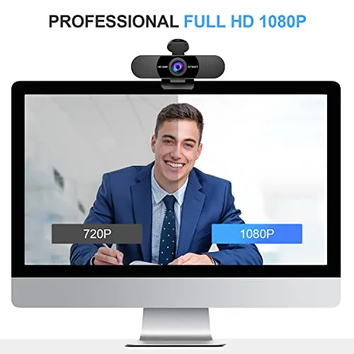 EMEET C960 1080P Webcam with Microphone, C960 Web Camera, 2 Mics Streaming Webcam, 90°View Computer Camera, Plug and Play