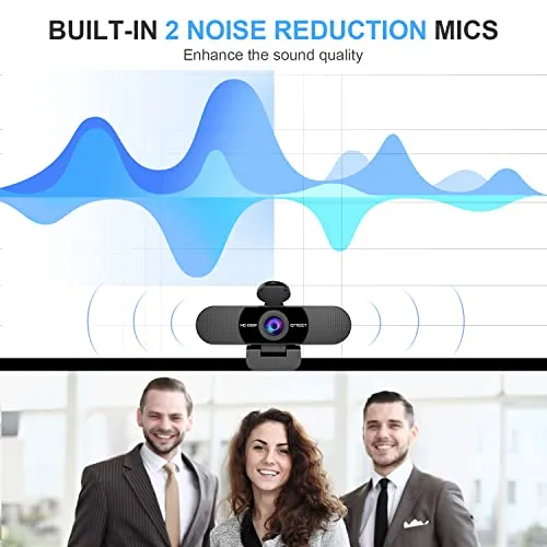 EMEET C960 1080P Webcam with Microphone, C960 Web Camera, 2 Mics Streaming Webcam, 90°View Computer Camera, Plug and Play