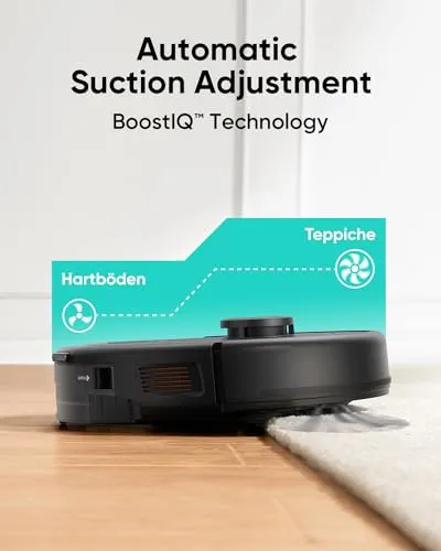 eufy Clean L60 Robot Vacuum, Ultra Strong 5,000 Pa Suction, iPath Laser Navigation, for Deep Floor Cleaning, Ideal for Hair,