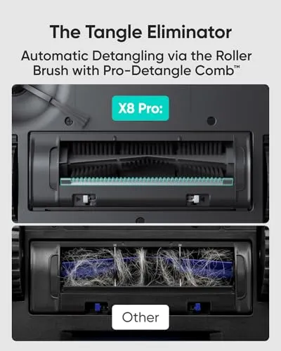 eufy Clean X8 Pro Robot Vacuum Self-Empty Station, Twin-Turbine 2× 4,000 Pa Powerful Suction, Active Detangling Roller