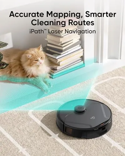 eufy Clean X8 Pro Robot Vacuum Self-Empty Station, Twin-Turbine 2× 4,000 Pa Powerful Suction, Active Detangling Roller