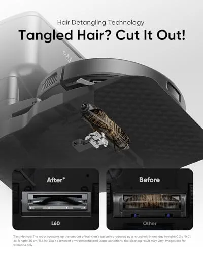 eufy L60 Robot Vacuum with Self Empty Station, Hair Detangling Technology, Up to 60 Days Hands Free Cleaning, 5,000 Pa