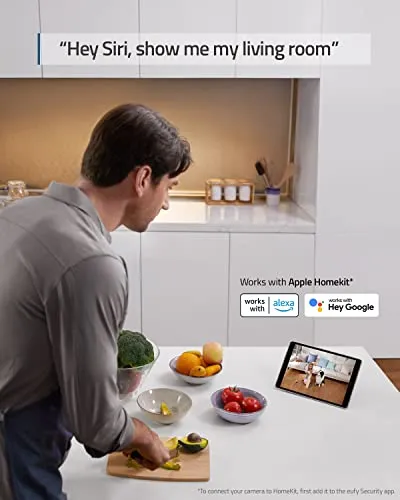 eufy Security Indoor Cam E220, Pan & Tilt, Indoor Security Camera, 2K - 3 MP Wi-Fi Plug-in, Voice Assistant Compatibility,