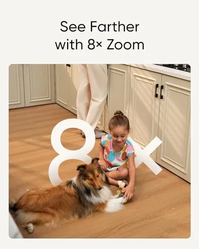 eufy Security Indoor Cam S350, Dual Cameras, 4K UHD Resolution Security Camera with 8× Zoom and 360° PTZ, Human/Pet AI,