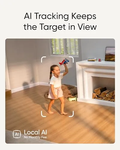 eufy Security Indoor Cam S350, Dual Cameras, 4K UHD Resolution Security Camera with 8× Zoom and 360° PTZ, Human/Pet AI,