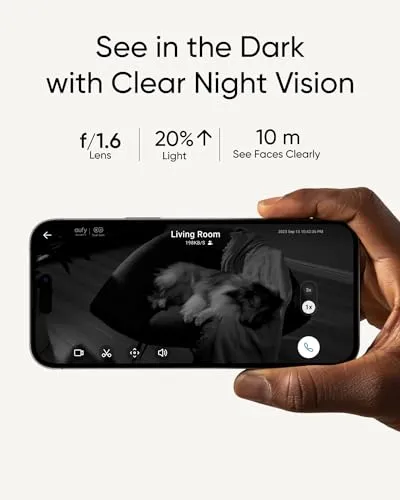 eufy Security Indoor Cam S350, Dual Cameras, 4K UHD Resolution Security Camera with 8× Zoom and 360° PTZ, Human/Pet AI,