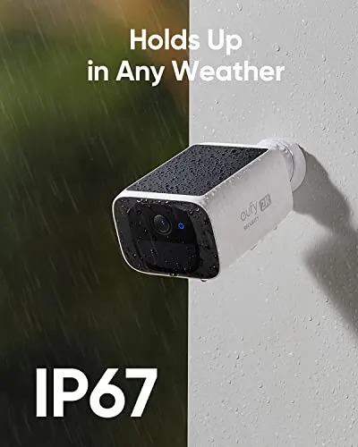 eufy Security SoloCam S220, Solar Security Camera, Wireless Outdoor Camera, Continuous Power, 2K Resolution, Wireless, 2.4