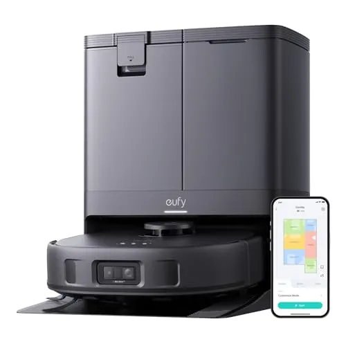 eufy X10 Pro Omni Robot Vacuum and Mop with 8,000 Pa Suction, Dual Mops with 12 mm Auto-Lift and Carpet Detection, AI