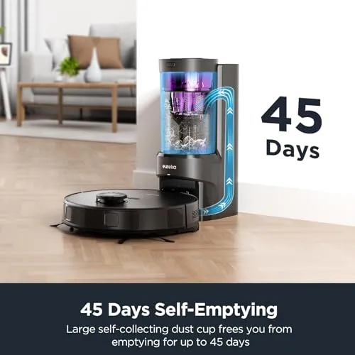 EUREKA Robot Vacuum and Mop Combo, Self-Emptying, 4000pa Suction, Smart Navigation, App Controlled robot vacuum - detail shot