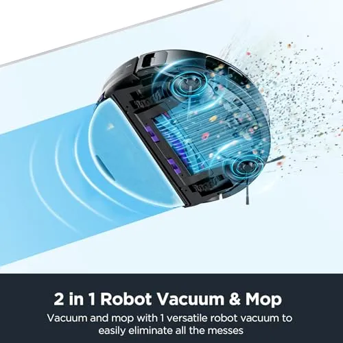 EUREKA Robot Vacuum and Mop Combo, Self-Emptying, 4000pa Suction, Smart Navigation, App Controlled robot vacuum - in use