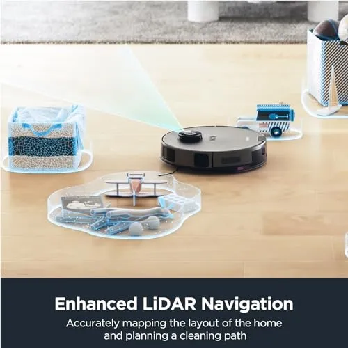 EUREKA Robot Vacuum and Mop Combo, Self-Emptying, 4000pa Suction, Smart Navigation, App Controlled robot vacuum - close-up