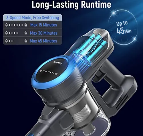 FABULETTA Cordless Vacuum Cleaner, 250W/24Kpa Powerful Suction Up to 45 Min Runtime, 6 in 1 Lightweight Stick Vacuum Cleaner