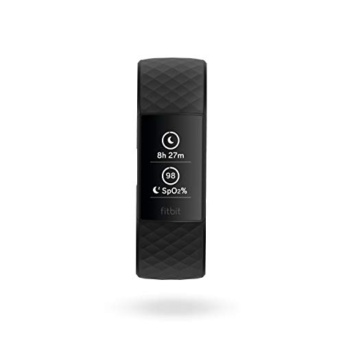 Fitbit Charge 4 Fitness and Activity Tracker with Built-in GPS, Heart Rate, Sleep & Swim Tracking, Black/Black, One Size (S