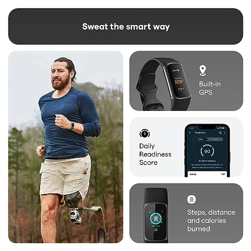 Fitbit Charge 5 Advanced Health & Fitness Tracker with Built-in GPS, Stress Management Tools, Sleep Tracking, 24/7 Heart