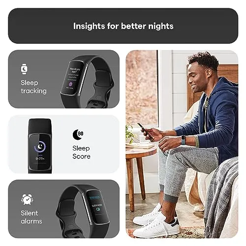 Fitbit Charge 5 Advanced Health & Fitness Tracker with Built-in GPS, Stress Management Tools, Sleep Tracking, 24/7 Heart