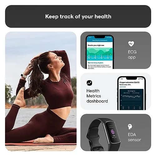 Fitbit Charge 5 Advanced Health & Fitness Tracker with Built-in GPS, Stress Management Tools, Sleep Tracking, 24/7 Heart