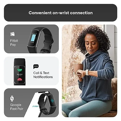 Fitbit Charge 5 Advanced Health & Fitness Tracker with Built-in GPS, Stress Management Tools, Sleep Tracking, 24/7 Heart