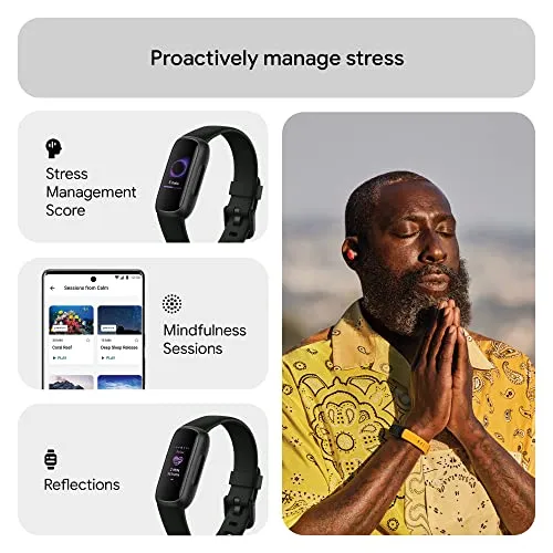 Fitbit Inspire 3 Health &-Fitness-Tracker with Stress Management, Workout Intensity, Sleep Tracking, 24/7 Heart Rate and