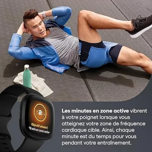Fitbit Versa 3 Health & Fitness Smartwatch with GPS, 24/7 Heart Rate, Alexa Built-in, 6+ Days Battery, Black/Black, One Size