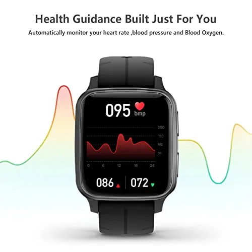 FITVII Fitness Tracker, Smart Watch with 24/7 Blood Pressure Heart Rate and Blood Oxygen Monitor, Sleep Tracker with Calorie