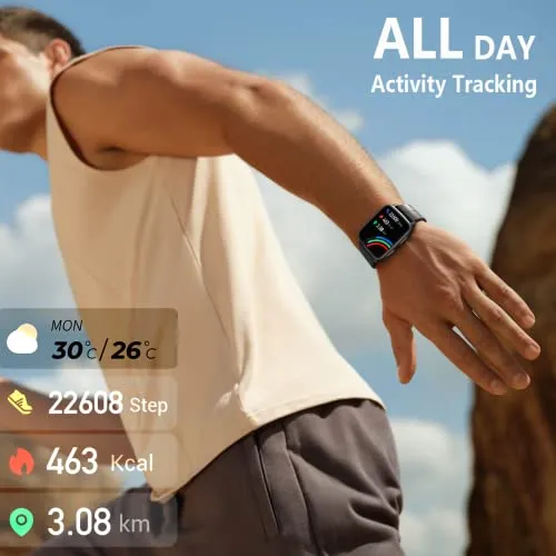 FITVII Fitness Tracker, Smart Watch with 24/7 Blood Pressure Heart Rate and Blood Oxygen Monitor, Sleep Tracker with Calorie