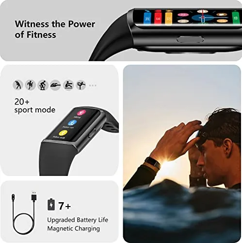 FITVII Fitness Tracker with 24/7 Heart Rate and Blood Pressure Monitor, Blood Oxygen HRV Sleep Tracking Smart Watch, Calorie