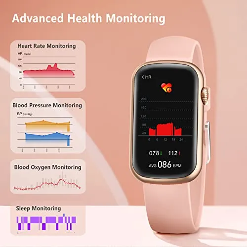 FITVII Slim Fitness Tracker with Blood Oxygen, Blood Pressure, 24/7 Heart Rate and Sleep Tracking, IP68 Waterproof Activity