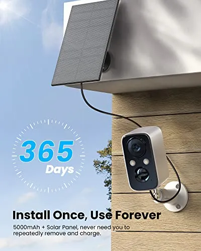 FOAOOD Cameras for Home Security, Security Cameras System Wireless Solar, Home Security Camera with Color Night Vision, PIR