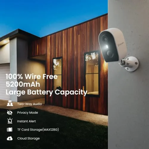GALAYOU Cameras for Home Security Outside- 2K Battery Powered WiFi Surveillance Indoor/Outdoor, Security Cameras with AI