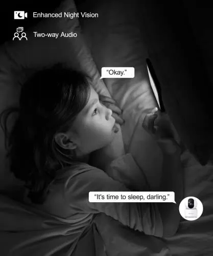 GALAYOU Indoor Security Camera 2K, Pet Camera, 360 Degree WiFi Home Security Camera for Baby/Elder/Nanny with Night Vision,
