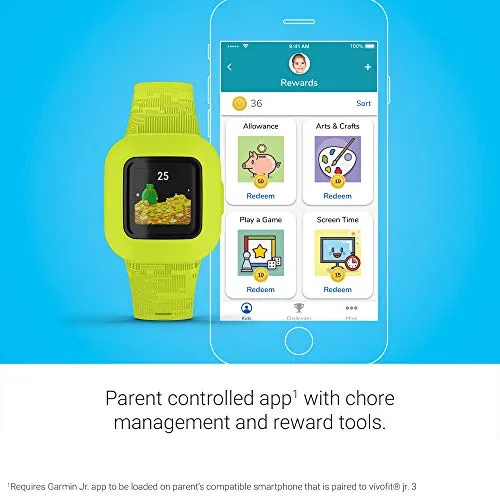 Garmin vivofit jr. 3, Fitness Tracker for Kids, Includes Interactive App Experience, Swim-Friendly, Up To 1-year Battery