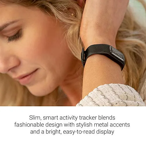 Garmin Vivosmart 4, Activity and Fitness Tracker w/ Pulse Ox and Heart Rate Monitor, Black - detail shot