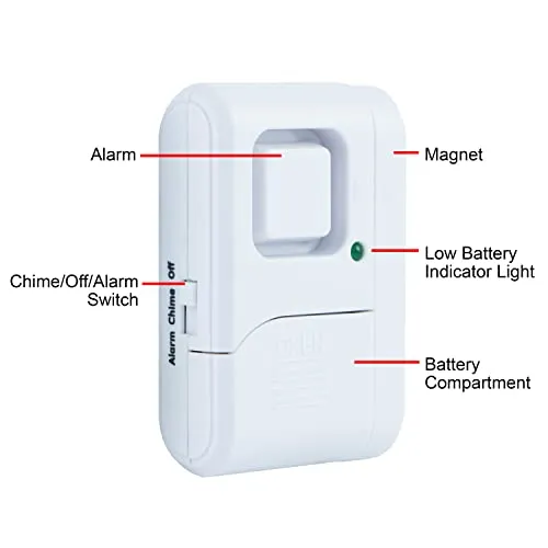 GE Personal Security Window and Door Alarm, 2 Pack, DIY Protection, Burglar Alert, Wireless Chime/Alarm, Easy Installation,