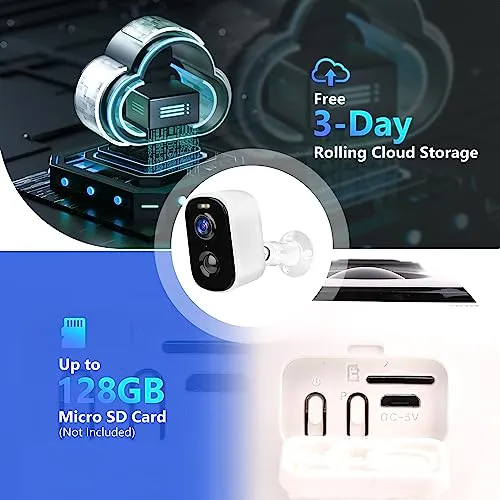 Geekee 1080P Security WiFi Cameras for Home Security, Wireless Outdoor with Motion Detection, Spotlight/Siren Alarm, Color