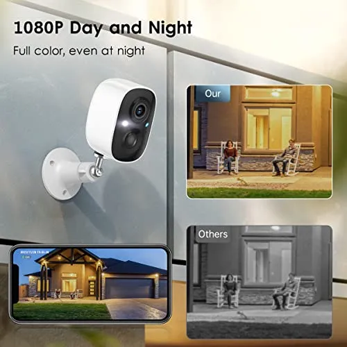 Geekee Security Camera Wireless Outdoor, 2-Way Talk Battery Powered Wi-Fi Cameras for Outside and Indoor 1080P Night Vision