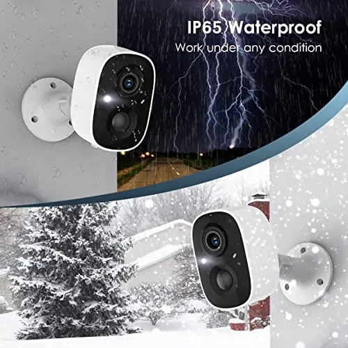 GMK Security Camera Wireless Outdoor, 1080P Color Night Vision AI Motion Detection 2-Way Talk Battery Powered WiFi Home