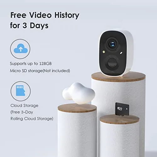 GMK Security Camera Wireless Outdoor, 1080P Color Night Vision AI Motion Detection 2-Way Talk Battery Powered WiFi Home