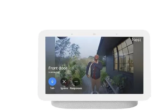 Google Nest Hub 7” Smart Display with Google Assistant (2nd Gen) - Chalk Bluetooth speaker - close-up