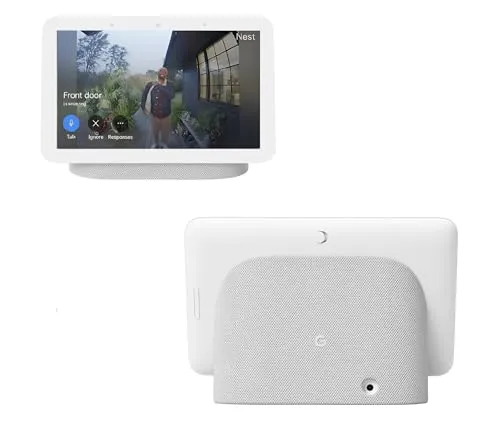 Google Nest Hub 7” Smart Display with Google Assistant (2nd Gen) - Chalk Bluetooth speaker - alternate view