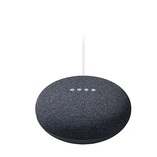 Google Nest Mini 2nd Generation Smart Speaker with Google Assistant - Charcoal Bluetooth speaker - side view