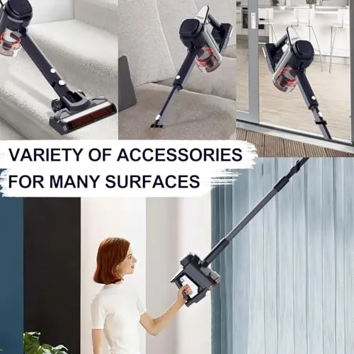 Hihhy Cordless Vacuum Cleaner, Stick Vacuum 30 Kpa Powerful Suction & Lightweight, Rechargeable 35 Mins Runtime Handheld